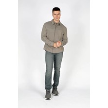 Lee Cooper Bertaus Erkek Örme Uzun Kol Gömlek Vizon