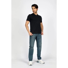 Lee Cooper Jonat Erkek %100 Pamuk V Yaka T-Shirt Lacivert