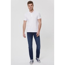Lee Cooper Twins Erkek %100 Pamuk Polo Yaka T-Shirt Beyaz