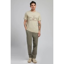Lee Cooper Mark Erkek %100 Pamuk O Yaka T-Shirt Bej