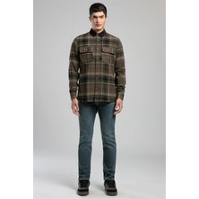 Lee Cooper Dear Erkek Dokuma Uzun Kol Gömlek Haki Ekose
