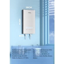 Robo Merkezi Sistem Dijital Akıllı Şofben Büyük Boy Gri 12500W Banyo ve Mutfakta Aynı Anda Sıcak Su