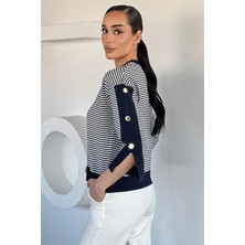 Gülseli Kadın Çizgili Triko Bluz P-00020924