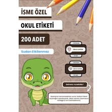 Isim Yazılabilir Sevimli Hayvanlar Temalı Okul Etiketi – Kalem & Defter Için 200 Adet (Figür 3)