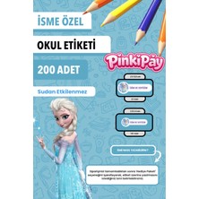 Isim Yazılabilir Elsa Temalı Kişiye Özel Okul Etiketi – Kalem & Defter Için 200 Adet