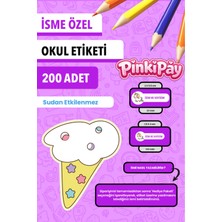 Isim Yazılabilir Sevimli Unicorn Temalı Okul Etiketi – Kalem & Defter Için 200 Adet (Figür 1)