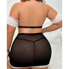 İkikareshop Fantazi Seksi Halkalı Dantelli Babydol Gecelik BC9235