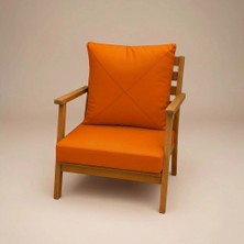 Gullfoss Turuncu Pofidik Arkalıklı Bahçe ve Balkon Sandalye Minderi Seti