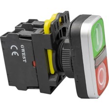 Gwest A5 - 11RD-110 Ikiz Buton 1no+1nc Kırmızı - Yeşil 10 Adet