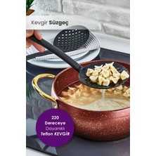 Orvila Yanmaz Yapışmaz Yüksek Isıya Dayanıklı Teflon Kevgir Süzgeçi