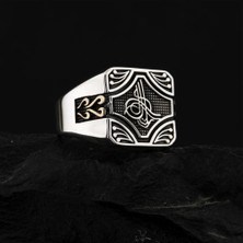 Osmanlı Tuğrası Motifli Erkek Gümüş Yüzük