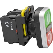 Gwest A5 - 11RD-24 Ikiz Buton 1no+1nc Kırmızı - Yeşil 10 Adet