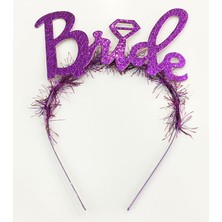 Decostyle Mor Renk Bekarlığa Veda Italik Yazı Alyanslı Bride Taç