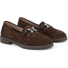 Ziya, Kadın Hakiki Deri Loafer Ayakkabı 161359Z706 Kahve