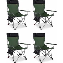 Kılıçaslan Camp Madfox 4'lü Prowler 3 Kademeli Yatabilen Kamp Sandalyesi Green/black