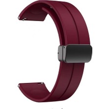 Gpack Huawei Watch Gt 2 Pro Kordon Kayış D-Buckle Mıknatıslı Silikon 22/jku Mürdüm