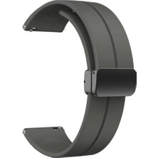 Gpack Spovan Grand Kordon Kayış D-Buckle Mıknatıslı Silikon 22/jku Koyu Gri