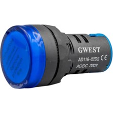 Gwest 22 - M LED Sinyal 220V. Ac-Dc Mavi 10 Adet