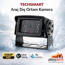 Techsmart Araç Dış Ortam Geri Görüş Kamerası Gece Görüşlü Su Geçirmez Mobil Araç Kamerası