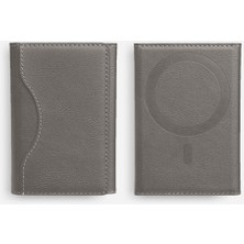 Sneezy iPhone 16-16 Pro 16 Pro Max ile Uyumlu Magsafe Manyetik Katlanabilir Standlı Deri Kartlık Cüzdan
