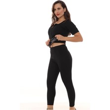 Feyza Design Kadın Spor Korse Outdoor ve Sauna Takım - Siyah