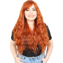 Decostyle Perçemli Uzun Su Dalgası Fiber Sen Peruk/ Bakır