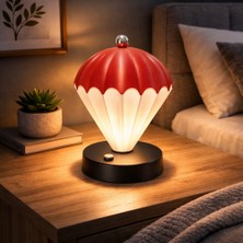 CoverZone PC-8300 | Şarjlı Dokunmatik LED Masa Lambası Type-C Şarjlı Dekoratif Gece Lambası Masaüstü Ortam Aydınlatması Modern Tasarım Taşınabilir Komodin Lambası Ev Ofis Yatak Odası Için