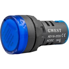 Gwest 22 - 24V - M LED Sinyal 24V. Ac-Dc Mavi 10 Adet