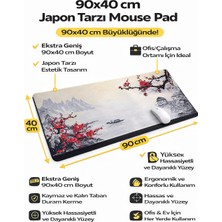 vooka 90X40 cm Büyük Boy Mouse Pad – Japon Kiraz Çiçeği Tasarım Ofis ve Gaming Masa Matı