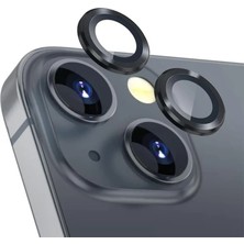 Yapax iPhone 13 Mini Uyumlu Çerçeveli Kamera Siyah Lens Koruyucu