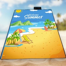 Su Geçirmez Plaj Piknik Örtüsü Kum Tutmaz, Leke Tutmaz, Yüksek Çözünürlüklü Desenli Piknik Kamp Matı