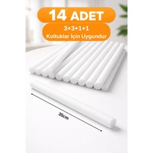 Senpai Koltuk Örtüsü Kaydırmaz Sünger Çubuk 14 Adet 35 cm Koltuk Kılıfı Sabitleyici | 3+3+1+1 Uygun