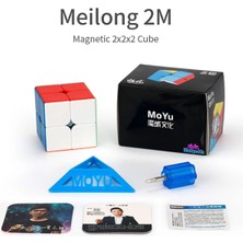 Feyza Design Manyetik Zeka Küpü 2x2 Moyu Speed 2m Stickerless Eğitici Oyuncak