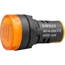 Gwest 22 - 110V - S LED Sinyal 110V. Ac-Dc Sarı 10 Adet