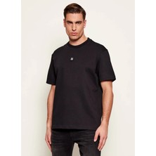 Hugo Siyah Erkek Relaxed Logo Baskılı T-Shirt 50553173_DILANSO