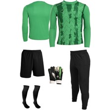 Feyza Design Kaleci Forma, Eşofman, Şort, Eldiven, Çorap 5'li Set - Yeşil