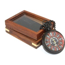 Epilons Ahşap Kutulu Köstekli Saat NI4341G