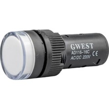 Gwest 16 - B LED Sinyal 220V. Ac-Dc Beyaz 20 Adet