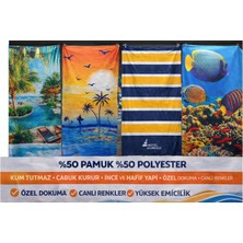 Bilmar Plaj Havlusu 70 x 140 cm Kum Tutmaz - Hafif ve Yüksek Emici x 4 Adet