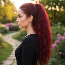 Decostyle Lastik Tokalı At Kuyruğu Kabarık Afro Dalgalı / Kızıl