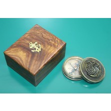 Epilons Ahşap Kutulu Pirinç Pusula 16223