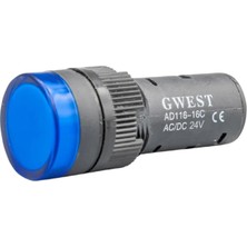 Gwest 16 - 24V - M LED Sinyal 24V. Ac-Dc Mavi 20 Adet