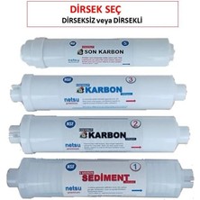 netsu arıtma -Dirseksiz -Tüm Kapalı Kasa Su Arıtma Cihazı Filtresi-4 lü Filtre Seti-Dirsek seçmeli-