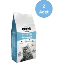Catzo Yetişkin Kedi Maması Somonlu 1 Kg. Sağlıklı Deri, Parlak Tüy Bağırsak ve Sindirim Destekli -(2 Adet)