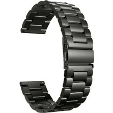 Gpack Samsung Galaxy Watch Gear S3 20MM Kordon Kayış Metal Sıralı Çelik 20/KRD04 Siyah