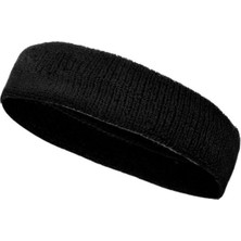 Feyza Design Unisex Siyah Pamuklu Sporcu Saç Bandı - Çok Amaçlı Kullanım