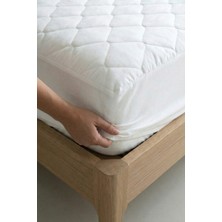 Nart Home Yatak Alezi Pamuklu Kapitone Fitted Full Kenar Yatak Koruyucu Beyaz