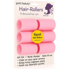 Gold Beauty Sünger Bigudi 6'adet Maga Büyük Boy Cırtlı Bigudi Çap: 6cm & Hair Rollers Saç Bigudisi
