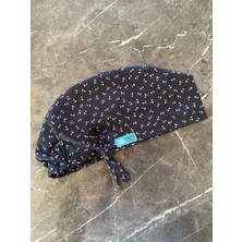 Tosbic's Store Minik Çiçekli Siyah Cerrahi Bone (Ithal Kumaş)