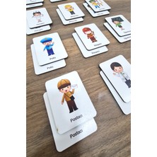 Feyza Design 24 Parça Ahşap Meslekler Eşleştirme Kartları - Eğitici Oyun